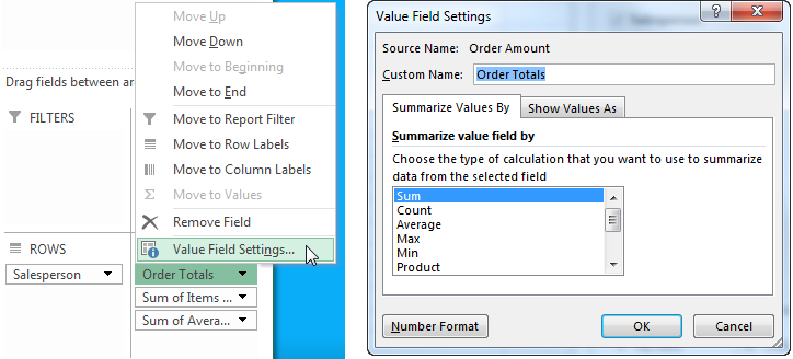 Dressing Up Your PivotTable Design - Rename Columns